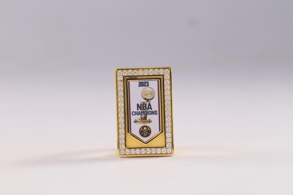 NBA Champions trophy on a white background